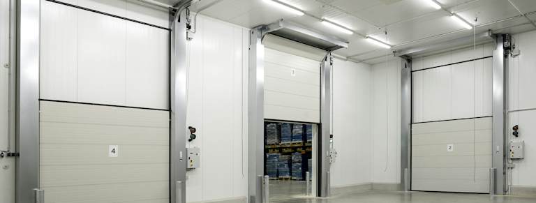 Iso Speed Cold 100 insulated cold storage door, viewed from inside the cold room