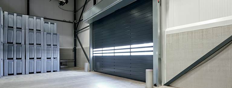 SG 5000 C U 42 high-speed door with a black interior finish